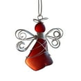 thumbnail image 2 of SMKE 2Pc Handmade Sea Glass Wire-Wrapped Angel Ornament,Angel Wing Car Pendant,Natural-Style Anniversary Holiday Decor,Personalized Gift Accessory,Multi-Scene Room/Backpack/Keychain Hanger Red, 2 of 5
