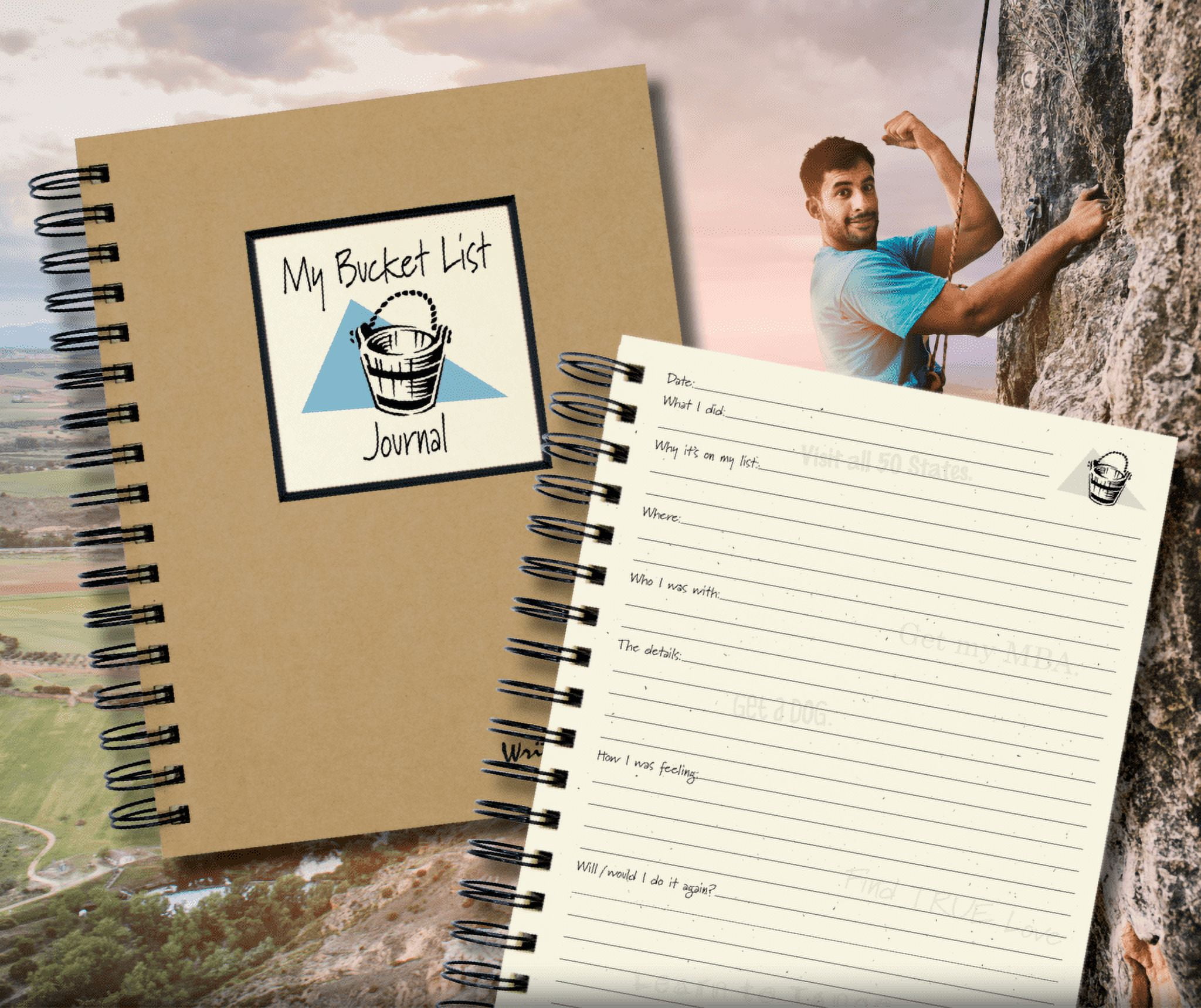 My Bucket List Prompt Journal/Notebook Spiral Bound - Hard Cover and Eco Friendly