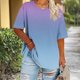 thumbnail image 2 of Mujeres Más Tamaño Manga Larga Tops Cuello Redondo Manga Corta Primavera Verano Camisa Básica Camiseta Superior Poliéster Ligero Suave Cómodo Más Tamaño Tops Casuales, 2 of 6