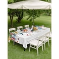 thumbnail image 3 of Outdoor Tablecloth with Umbrella Hole and Zipper, Boho Flowers Rectangle Table Cloth 54x80 Inch Waterproof Tablecloth, Bohemian Abstract Floral Vintage Wood Plank Picnic Table Cover for Patio Camping, 3 of 7