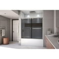 thumbnail image 5 of Encore 56-60 Inch W x 58 Inch H Semi Frameless Bypass Sliding Tub Door in Brushed Nickel and Gray Glass, 5 of 9