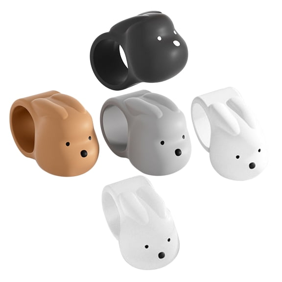 5 Pcs Adorable Rabbit Door Knob Pads Soft Silicone Anti-Collision Bumpers for Door Use Assorted