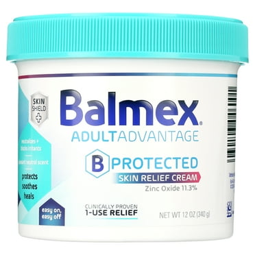 Balmex Adult Advantage B-Protected Skin Relief Cream, with SkinShield Technology to Protect, Soothe and Heal Sensitive Skin, 12oz