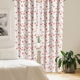 thumbnail image 3 of Ambesonne Vintage Window Curtains, Peony Flowers Blooms, Each 28" W x 84" L, Dark Coral White, 3 of 5