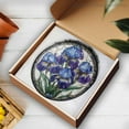 thumbnail image 3 of Purple Irises Stained Glass Suncatcher, February Birth Month Flower Window Hanging, Iris Suncatcher Gift for Mom, Flower Lovers Gift, 3 of 3