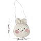 thumbnail image 3 of Bolso cruzado de monedas Bunny Plush Bunny Bandolera blanco • Bolso de hombro redondo de algodón PP suave • Almacenamiento con cremallera para monedas, auriculares • Correa ajustable 13x12cm, 3 of 6