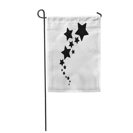 LADDKE Shooting Stars Tattoos Bright Pattern Simple Abstract Best Black Garden Flag Decorative Flag House Banner 12x18