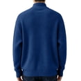 thumbnail image 6 of TKKCS Mens Mock Neck Ribbed Knit Sweater Loose Fit Soft Warm Fall Winter Casual Long Sleeve Pullover Sweaters Navy XL, 6 of 6