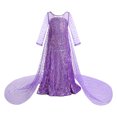 thumbnail image 3 of Girls Princess Dress Deluxe Queen Dress Up Kids Halloween Christmas Party Costumes Outfit Set for Birthday Cosplay, 3 of 7