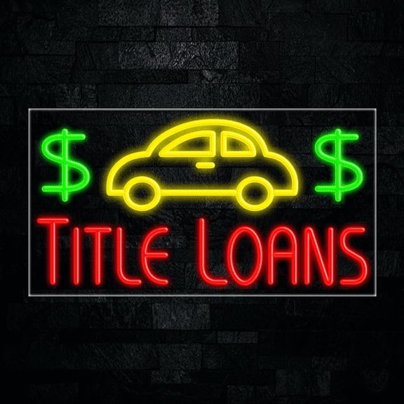 Title Loans-LED Neon Sign 33"L x 18"H #31307