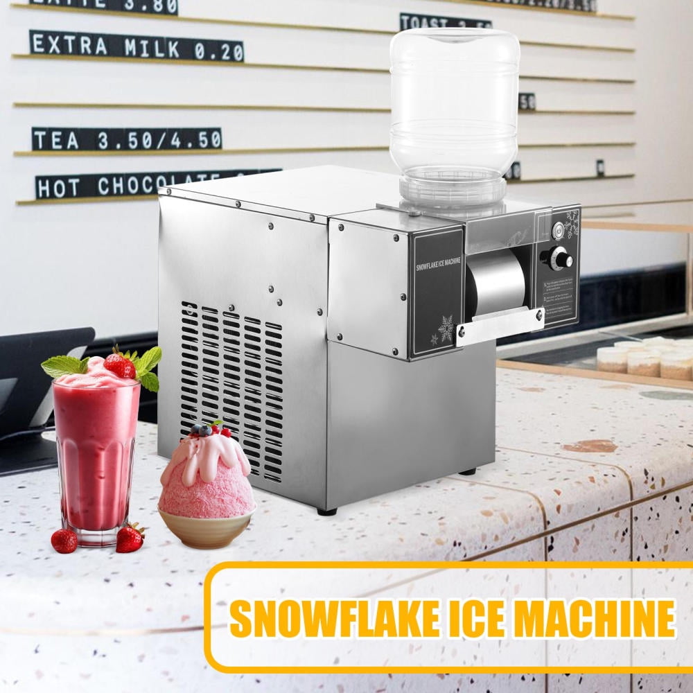 WAASOSCON 60kg Daily Output Commercial Shaved Ice Machine, 110v 60hz, Speed-Adjustable, for Dessert Stands, 18.5kg Net Weight