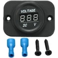 thumbnail image 2 of Huggegwe Voltmètre Numérique Étanche LED Rouge/bleu/vert 12V-24V pour Voiture Auto Moto (Rouge) U2537-2022, 2 of 9