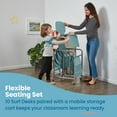 thumbnail image 5 of ECR4Kids The Surf Portable Activity Lap Desk with Mobile Storage Cart, Seafoam, 10-Pack, 5 of 10