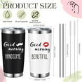 thumbnail image 2 of 2 Pcs Good Morning Beautiful Handsome Stainless Steel Tumblers 20 oz Vacuum Insulated Coffee Cup with Lid Travel Wedding Engagement Funny Gift for Valentine's Day Gifts, 2 of 6