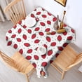 thumbnail image 2 of Strawberry Plants Fruit Dot White Pattern Square Tablecloth,Waterproof Square Table Cover,Wipeable Spillproof Washable Table Cover for Home Kitchen Party Decor 60"x60"(152x152cm), 2 of 6