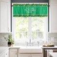 thumbnail image 2 of Valance for Windows Semi Sheer Valances for Living Room Bathroom Bedroom, Happy St. Patrick''s Day Shamrock Tile Pattern Background Kitchen Window Valance Rod Pocket Valance Curtains 54x18 Inches, 2 of 5