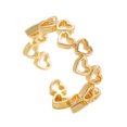 thumbnail image 1 of Anillo ajustable con apertura para mujer, chapado en oro, diseño de corazón hueco, banda para el dedo, regalo de joyería, 1 of 8