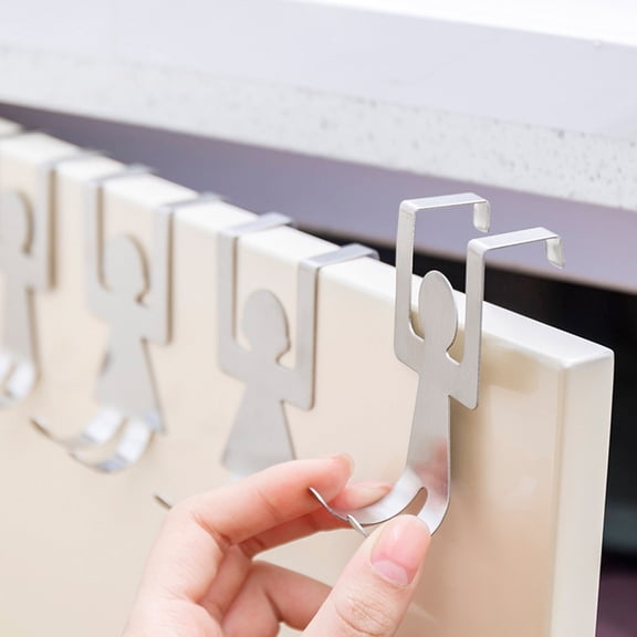 2 Pcs Figure Hook Utility Hook Cabinet Hooks Wall Hook for Clothes Bathroom Door Towel Rack Decorative Hook Shower Door Hooks Cabinet Hanger Over Metal Multipurpose Stainless Steel