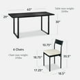 thumbnail image 2 of Best Choice Products 7-Piece Modern Dining Set, Kitchen Table w/ 6 Cushioned Chairs, Metal Frame - Black/Ivory, 2 of 9
