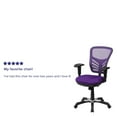 thumbnail image 2 of Mid-Back White Mesh Multifunction Executive Swivel Chair with Adjustable Arms, 2 of 9