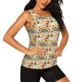 thumbnail image 2 of Xecao Mushrooms And Rainbows Peace print women's scoop neck, loose-fit workout tank tops for the gym., 2 of 9