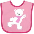 thumbnail image 3 of Inktastic Polar Bear, White Bear, Ice Skating Bear, Scarf Boys or Girls Baby Bib, 3 of 4