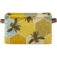 thumbnail image 7 of Coolnut Large Foldable Storage Bin Abstract Honey Bee Fabric Storage Baskets Collapsible Decorative Baskets Organizing Basket Bin with PU Handles for Shelves Home Closet-2Pack Decor Gifts, 7 of 7