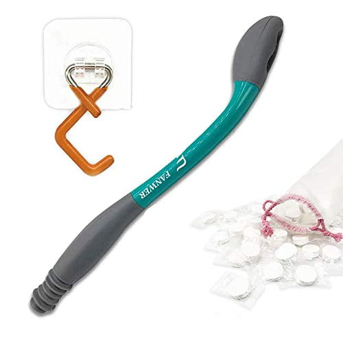 15" Long Reach Comfort Wiper, Toilet Assist Tool for Limited Mobility with 100 Count Portable Compressed Towel