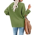 thumbnail image 4 of Batwing Long Sleeve Loose Knit Sweater Buttons Pullovers, 4 of 5