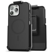 Encased MAG SlimShield Designed for iPhone 14 Pro Max Case with Belt Clip Holster - Compatible with MagSafe Accessories (Matte Black)