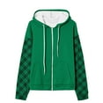 thumbnail image 5 of Ecqkame Hoodies For Women Lightweight Oversized Long Sleeve Hooded Casual Zip Uptops Solid Color Drop Shoulder Fashion Sweatshirts Green XXL, 5 of 6