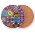 thumbnail image 2 of GZHJMY Mexican Talavera Round Coaster, 4 Pcs Heat Resistant Absorbent Drink Coaster for Kitchen Bar Cafe Decor, 2 of 7