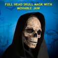 thumbnail image 2 of Máscara de calavera de cabeza completa con mandíbula móvil, máscara de esqueleto, Cosplay de Halloween yeacher cubierta de la cara, 2 of 6
