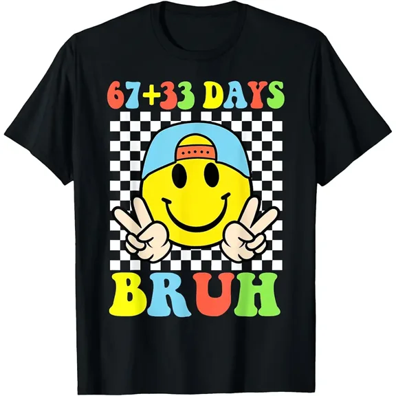 Bruh 67 33 Days of School 100 Boy Kids 100th Day of School T-Shirt