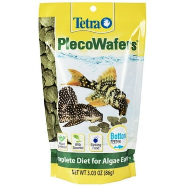 Tetra PlecoWafers, Nutritionally Balanced Fish Food for Algae Eaters, 3.03 oz.
