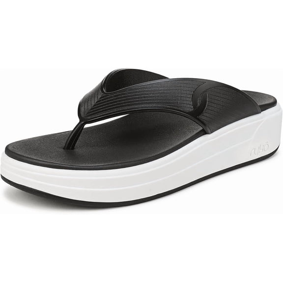 Ryka Women's Viv Thong Platform Sandals Black 7M