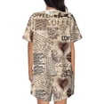 thumbnail image 3 of Bixox Women's Abstract Coffee Pattern With Letters Printed Pajama Set 2 Piece Lounge Set Top and Shorts Soft Pajamas, Shorts with Pockets, 3 of 7