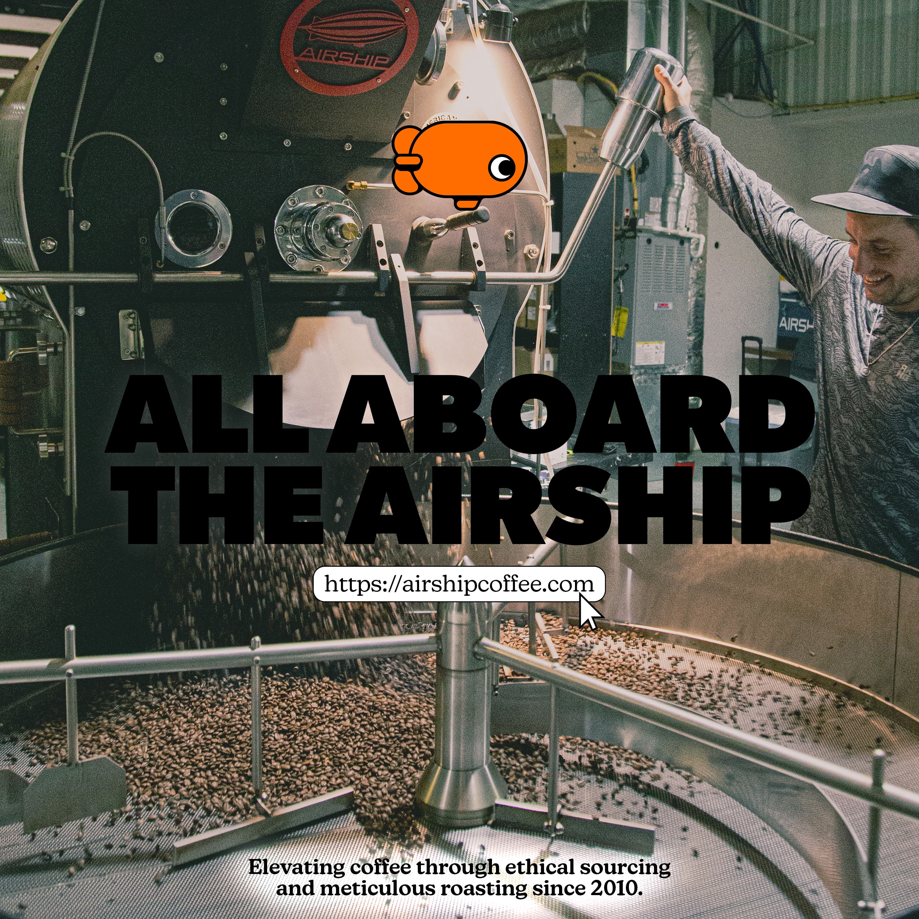 Airship Black Bear,  Specialty Coffee, Dark Roast, Whole Coffee Beans, 8.8 oz, Bentonville