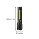 thumbnail image 2 of Linterna LED recargable por USB, aleación de aluminio, tecnología LED COB, zoom telescópico, alcance de 50 m, resistente al agua, para acampar, senderismo, actividades al aire libre, 10,5x7x3cm, con, 2 of 3