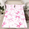 thumbnail image 2 of Feelyou Fashion Princess Bow Full Size Sheets, Watercolor Bowknot Bed Sheets, 4-Piece, 2 of 7
