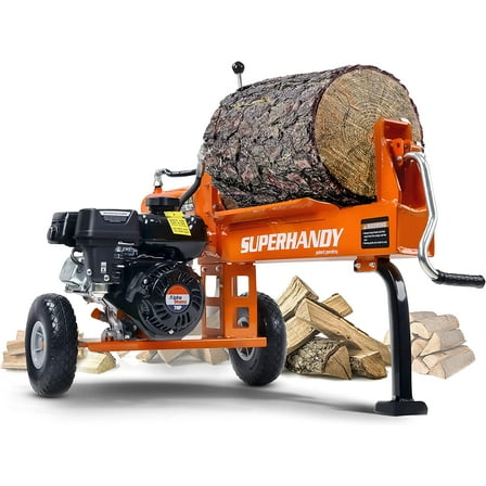 "SuperHandy Gas Log Splitter - 7HP 212CC 20 Ton Hydraulic System, Splits Wood up to 16"" Diameter"