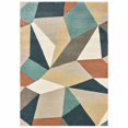 thumbnail image 1 of HomeRoots 384285 Tapis d'Intérieur Rétro à Talon Compensé 2 x 3 Pi. Bleu Vert Beige, 1 of 1