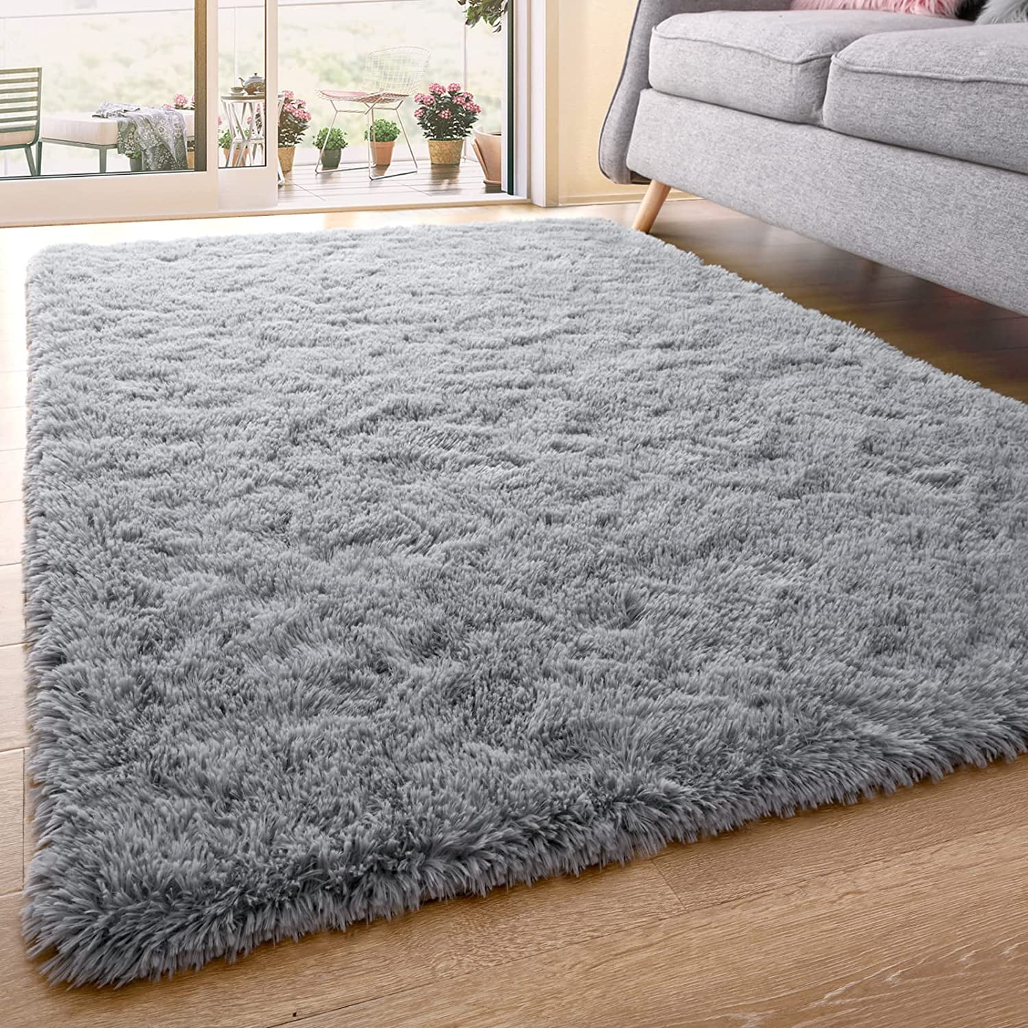 Ultra hotsell soft plush bedroom carpet Children's room carpet modern fluffy area carpet home decoration gray