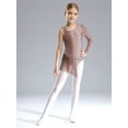 thumbnail image 3 of SiiRoh Girls Shiny Diamond Tassel Gymnastics Leotard Ballet Latin Jazz Dance Ice Skating Bodysuit Dusty Pink 6, 3 of 6