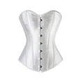 thumbnail image 4 of SHCKE Women's Overbust Corset Bustier Top Satin Lace Up Boned Waist Cincher Plus Size Shapewear, 4 of 5