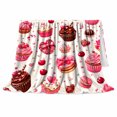thumbnail image 2 of Valentine'S Day Love Sweets Cupcake Cookie Pattern Whimsical, Playful Food Art Scene, Warm Flannel Blanket for Kitchen and Dining Room, Food Lovers Valentine's Day Gift, Playful Home Decor, 2 of 9