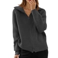 thumbnail image 2 of Cardigan Sweaters for Women 2025 Long Sleeve Zip Up Lapel Ribbed Knitted Sweater Jacket Coat Womens Cardigan Sweaters, 2 of 6