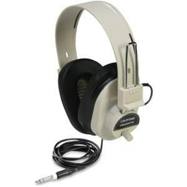 Califone 2924AV-PS Deluxe Stereo Over-Ear Headphones, 3.5mm Plug with 1/4  Inch Adapter, Straight Cord, Beige, Each
