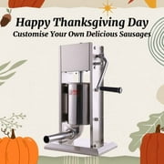 Hakka Brothers 7 Lb, 3 L Commercial Sausage Stuffer 2 Speed Stainless Steel Vertical Sausage Maker