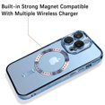 thumbnail image 3 of Luxury Wireless Charge Magsafe Phone Case For iPhone 16 15 14 13 12 11 Pro Max Transparent Magnetic Electroplate Bumper Cover, 3 of 5